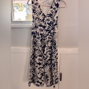 Signature by Robbie Bee Black and White Floral Maxi Jumpsuit